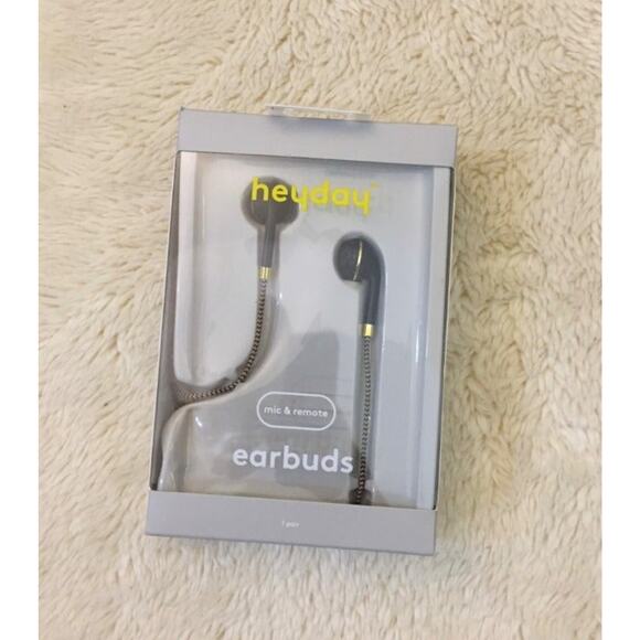 heyday™ Wired Earbuds- Black/Gold/White - Picture 1 of 1
